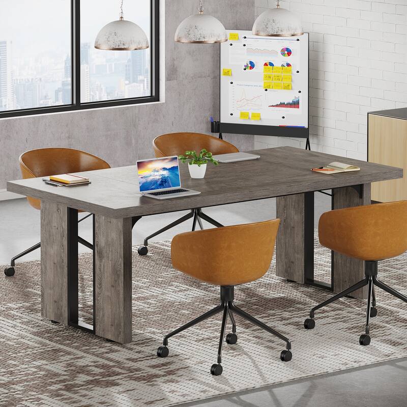 70.9" L x 31.5" W Rectangular Wood Conference Table for 6 to 8