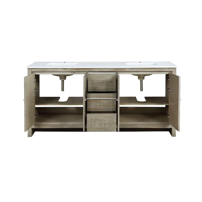 Lafarre 30 in W x 20 in D Rustic Acacia Bath Vanity and White Quartz Top