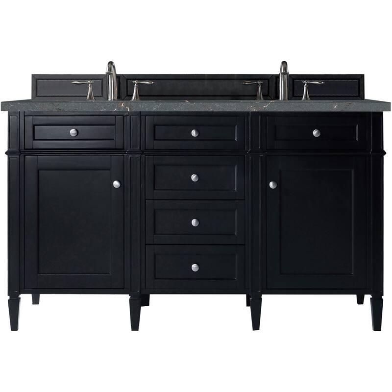 James Martin Vanities 650-V60D-FPBL Brittany 60" Free Standing Double - Black Onyx