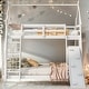 preview thumbnail 17 of 29, Twin over Queen House Bunk Bed with Climbing Nets and Climbing Ramp