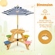 preview thumbnail 3 of 8, Gymax Kids Picnic Table w/ Stools Wooden Activity Desk Set w/ Foldable