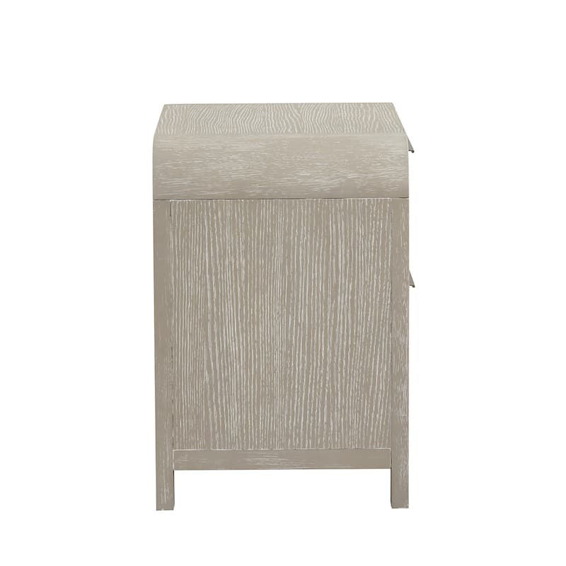 Roundhill Furniture Tavari Contemporary 2-Drawer Wood Nightstand, Light Gray
