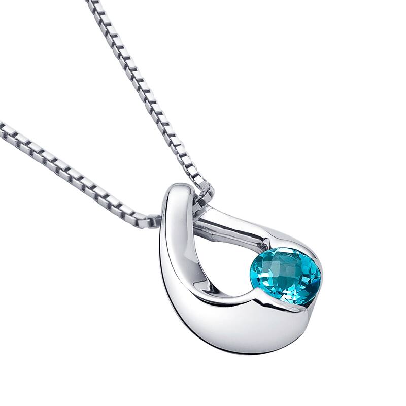 1 ct London Blue Topaz Pendant in Sterling Silver