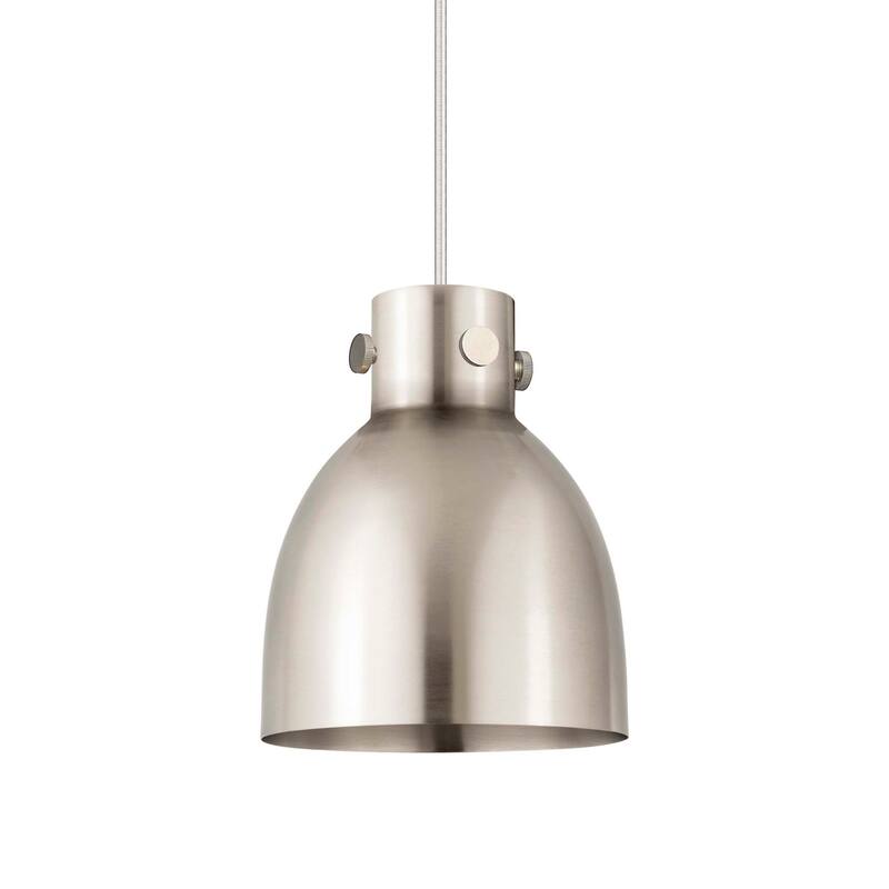 Innovations Lighting 410-1PS-10-8 Newton Bell Pendant Newton Bell 8" - Satin Nickel / Satin Nickel