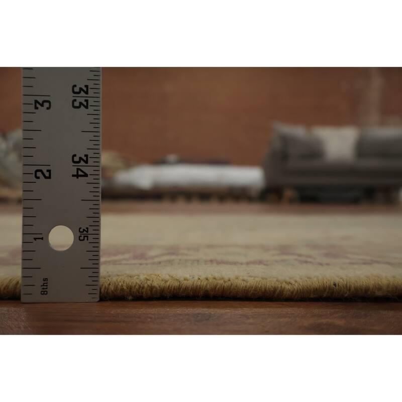 Hand Knotted Oriental 100% Wool Carpet Traditional All-Over Beige & Ivories Ziegler Area Rug - 3' 10'' X 2' 0''