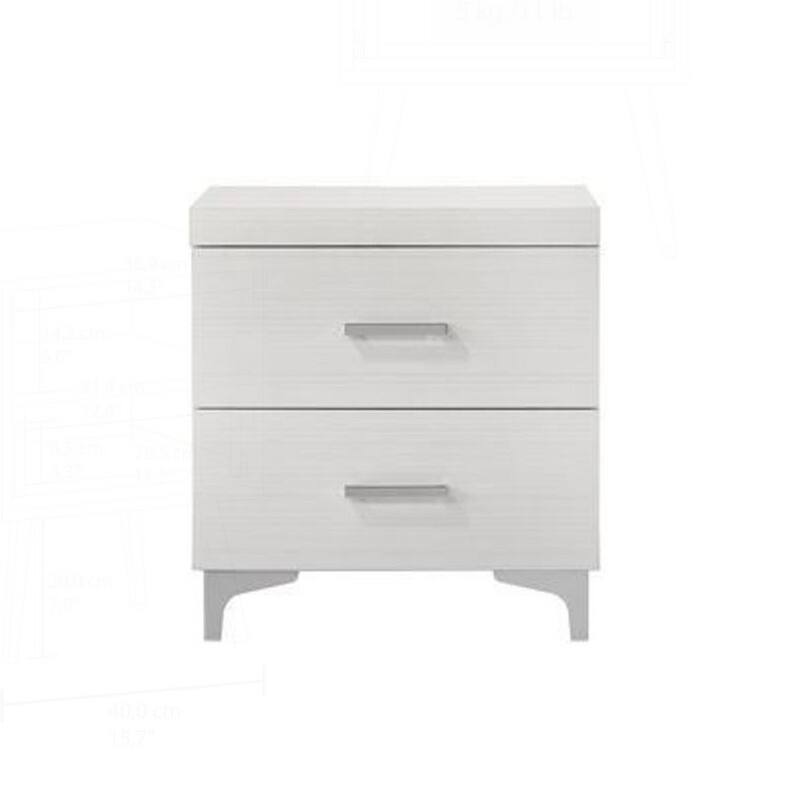 Modern 2-Drawer Nightstand with Stylish Metal Legs for Bedroom