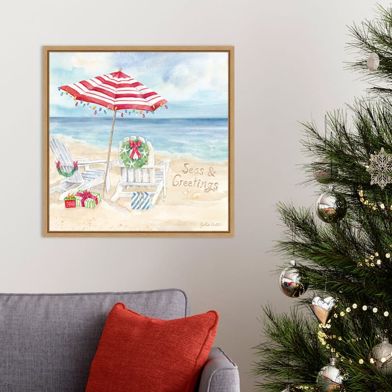Christmas at the Cape VI by Cynthia Coulter Framed Canvas Wall Art Print