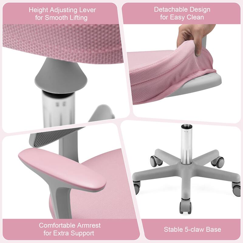 Ergonomic Kids Desk Chair Adjustable Height Children Study Chair