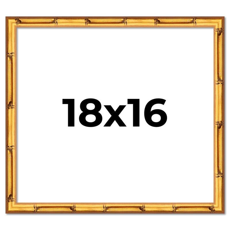 18x16 Frame Gold Bamboo Picture Frame Modern Photo Frame Includes UV Acrylic Shatter Guard Front Acid Free Foam Backing Board