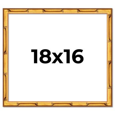 18x16 Frame Gold Bamboo Picture Frame Modern Photo Frame Includes UV Acrylic Shatter Guard Front Acid Free Foam Backing Board