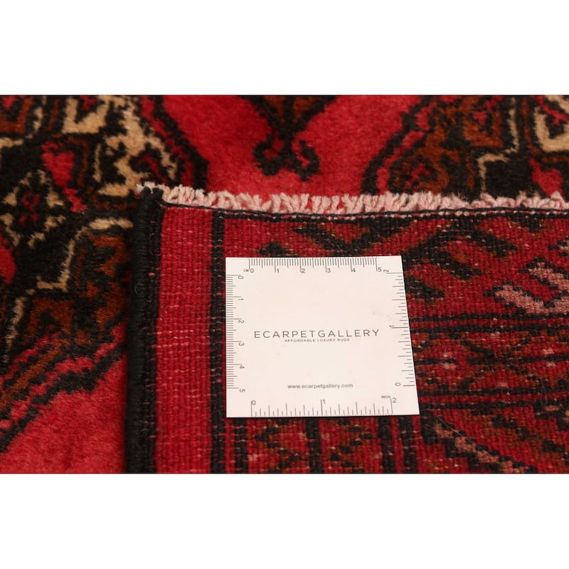 ECARPETGALLERY Hand-knotted Teimani Red Wool Rug - 6'5 x 9'0