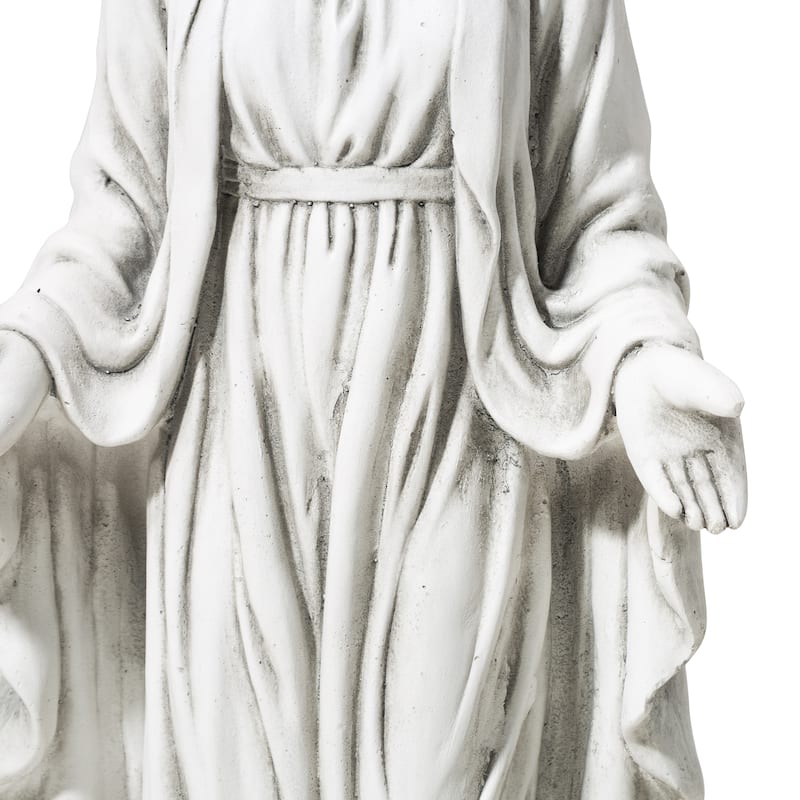 Glitzhome 30"H Vintage MgO Blessed Mother Virgin Mary Spring Garden Statue Indoor Outdoor Sculpture