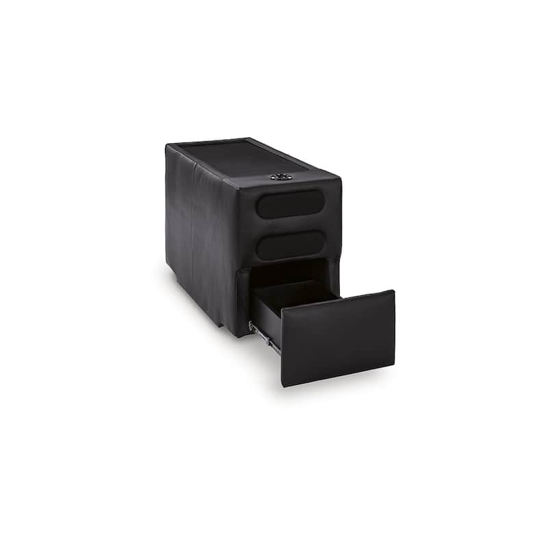 Signature Design by Ashley ModMax II Black 3-Piece Sectional Loveseat with Audio Console - 93" W x 38" D x 36" H