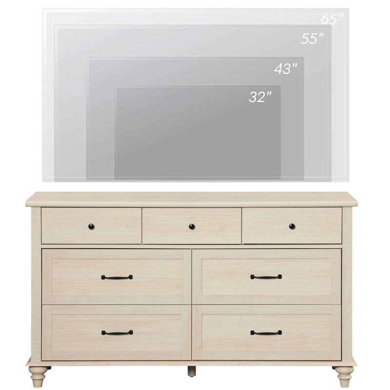 Mid Century Dresser for Bedroom with 7/8 Drawers, Wooden Kids Dresser