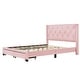 preview thumbnail 8 of 17, Queen Size Upholstered Platform Bed, with Button Tufted Upholstered Headboard and 2 Drawers,