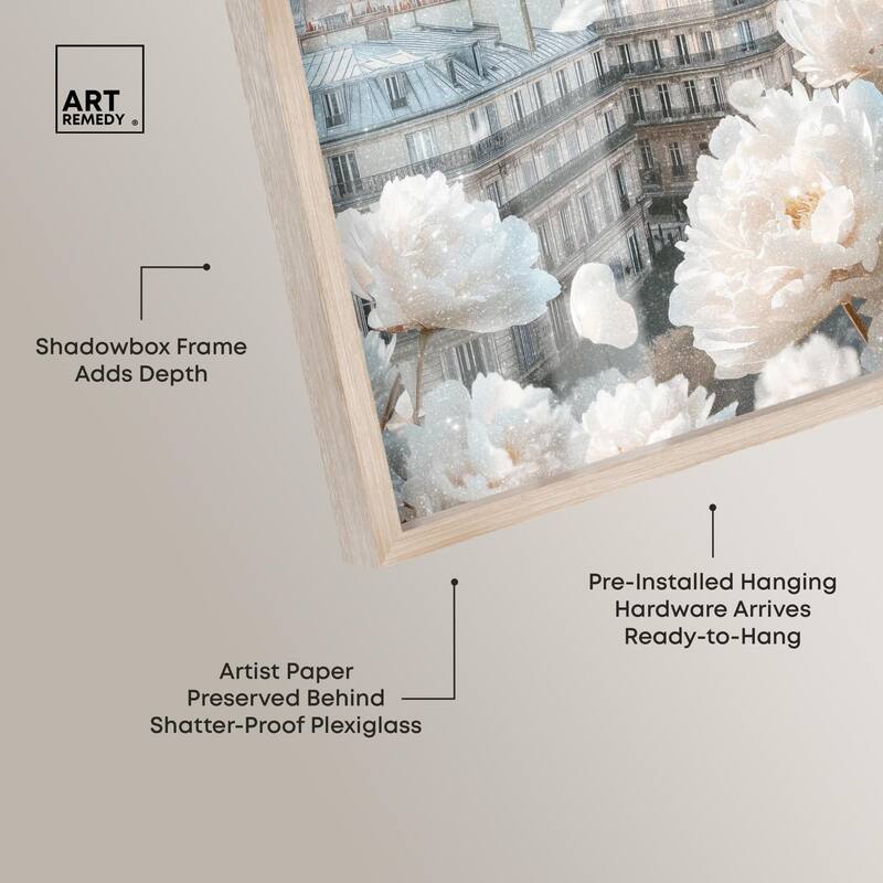 Peonies Over Paris Shadowbox by Art Remedy