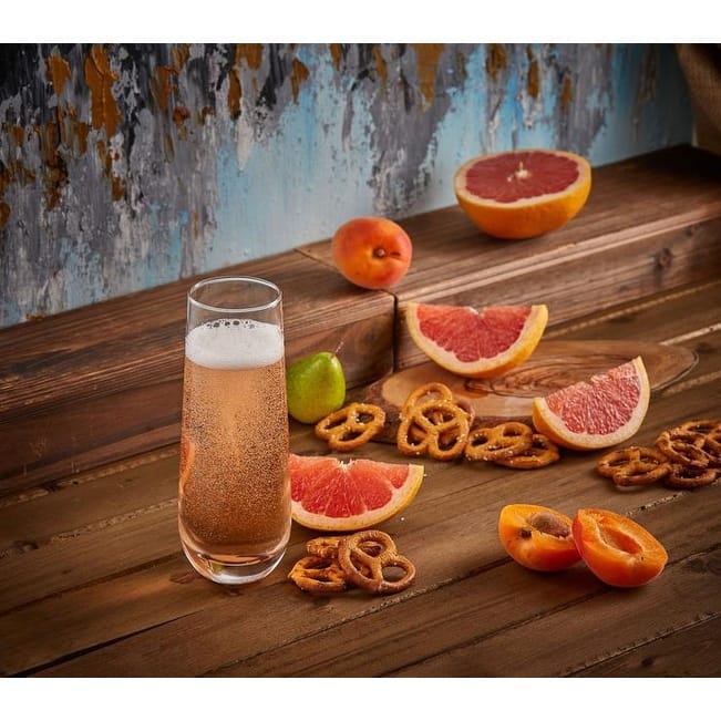 JoyJolt Milo 9.4 oz Champagne Glasses Set of 8 flute Glasses - 9.4 oz