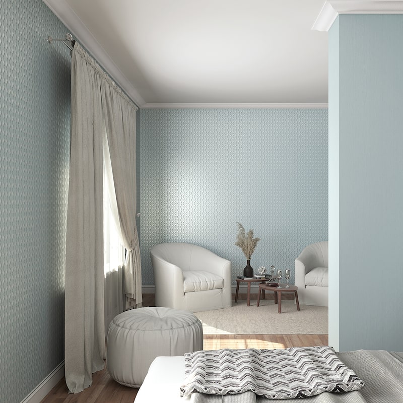 Galerie Wallcoverings Serene Collection Metallic Geometric Zig-Zag Vinyl on Non-woven Wallpaper Roll