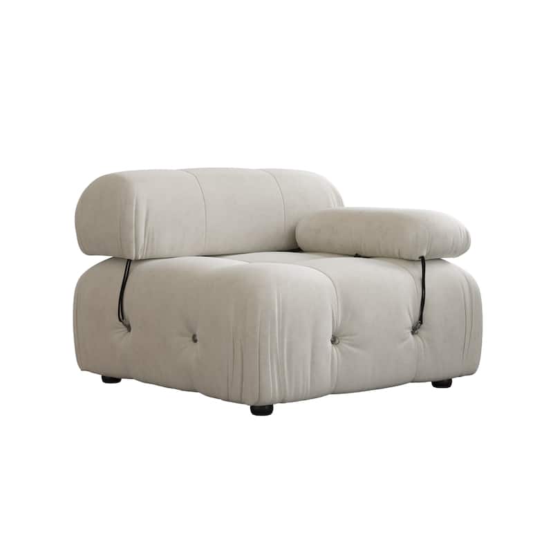 8-piece U-Shape Velvet Fabric Modular Sectional Sofa--138.6''