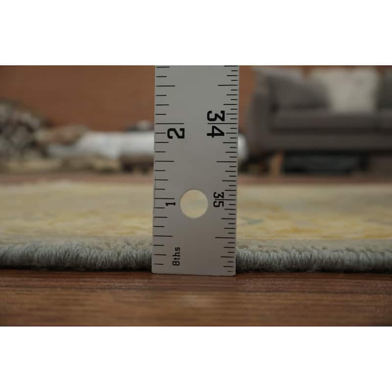 Hand Knotted Oriental 100% Wool Carpet Traditional Floral Navy Blue & Blues Ziegler Area Rug - 3' 3'' X 2' 0''