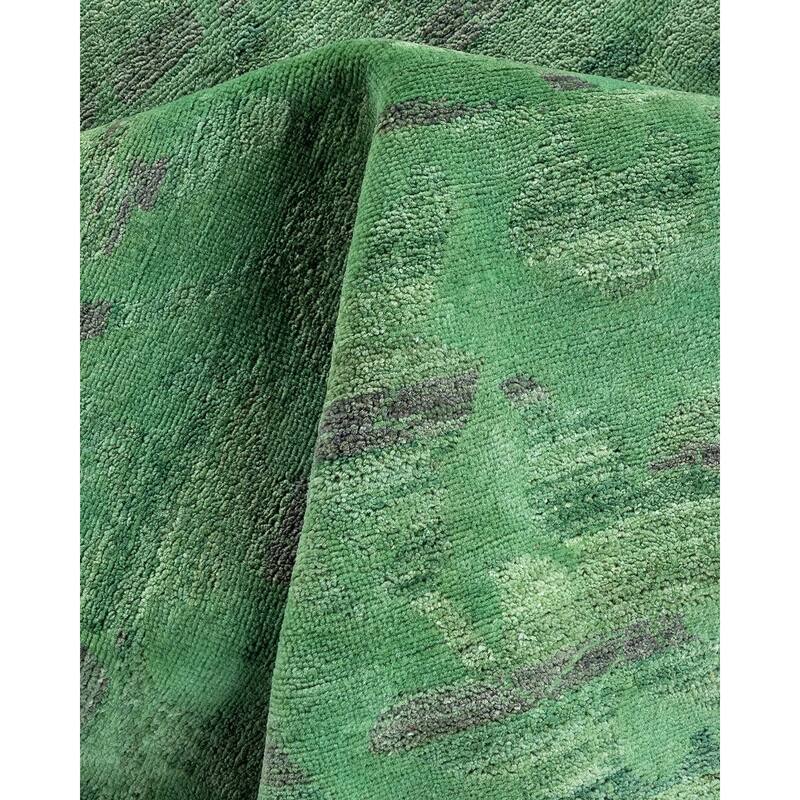 Vibrance, One-of-a-Kind Hand-Knotted Area Rug - Green, 6' 1" x 9' 1" - 6' 1" x 9' 1"