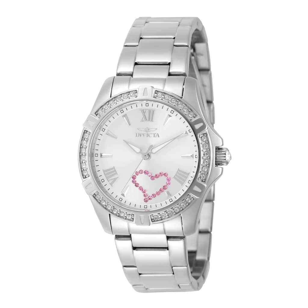 Invicta Women's 49842 Angel Quartz 3 Hand Silver Dial Watch