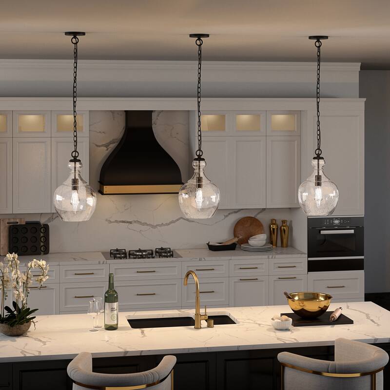 Verona 11" Wide Pendant with Glass Shade - 11" Wide