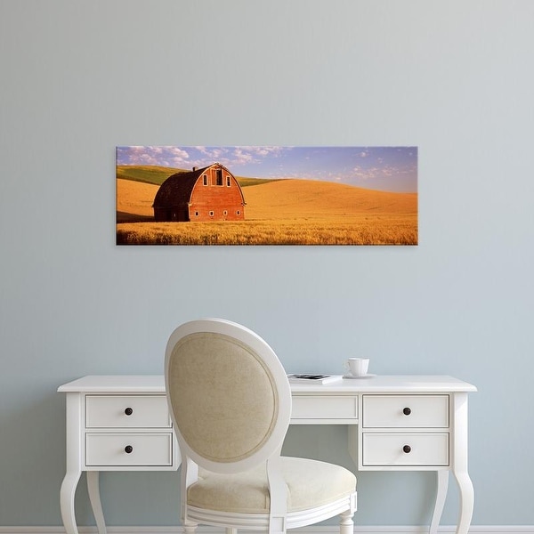 Easy Art Prints Panoramic Image 'Old barn in a wheat field, Palouse, Whitman County, Washington State' Canvas Art