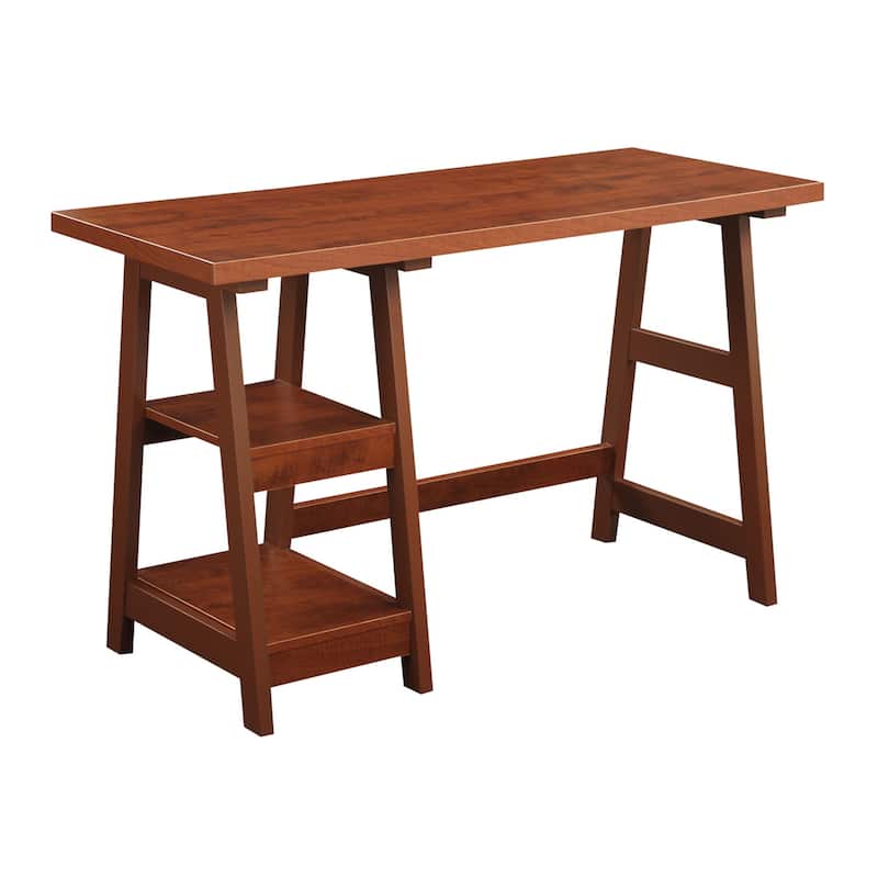 Convenience Concepts Designs2Go Trestle Desk with Shelves