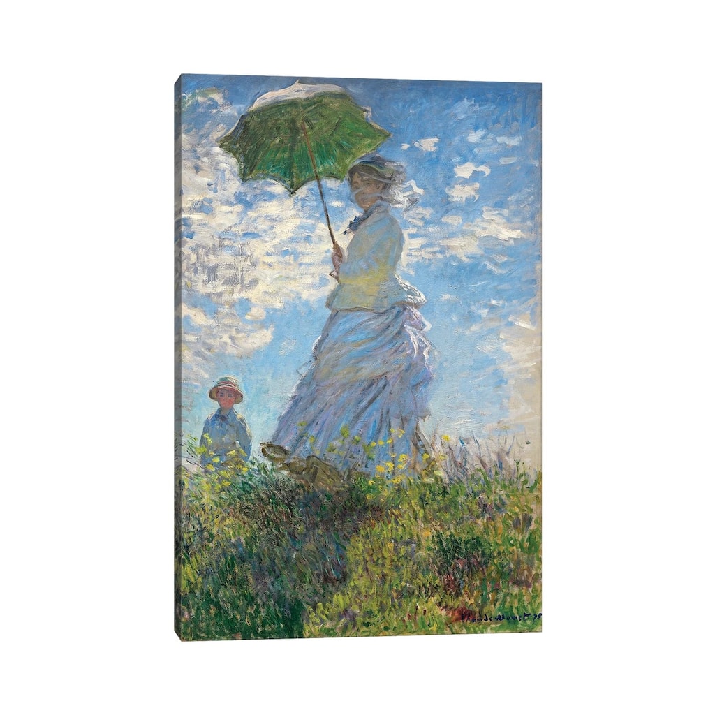 iCanvas "Woman with a Parasol - Madame Monet and Her Son, 1875 " by Claude Monet Canvas Print