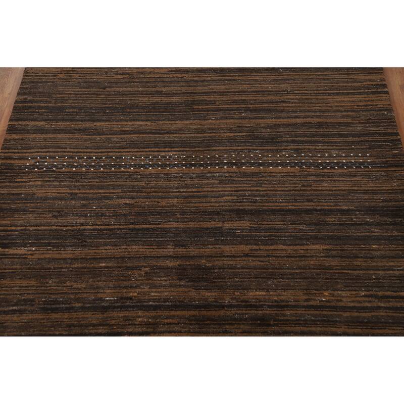 Hand Knotted Oriental 100% Wool Carpet Tribal Tribal Brown Gabbeh Area Rug - 7' 6'' X 5' 5''