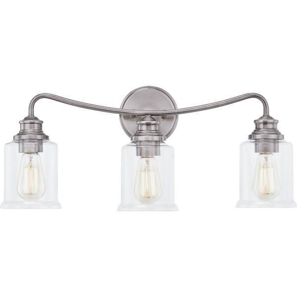 slide 2 of 8, Quoizel Rover Polished Antique Nickel 3-light Bath Light