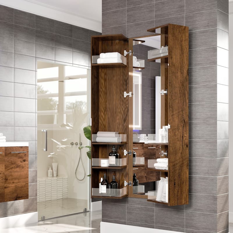 Eviva Luxurious 16"W x 16"D x 67"H Wall-Mounted Linen Cabinet