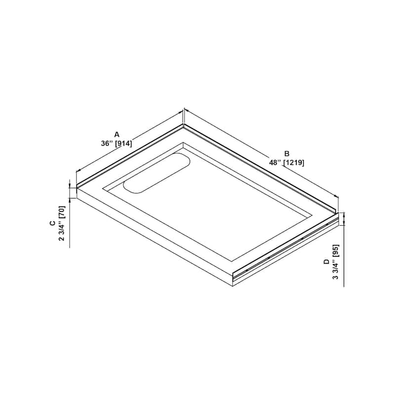 OVE DECORS Adena White Shower Base 60x36 in white