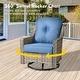 preview thumbnail 52 of 71, OVIOS 10-piece Patio Wicker Swivel Rocking Chair Set With Fire Pit
