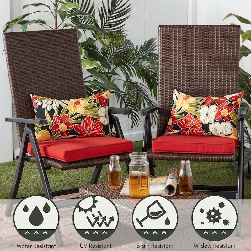 Greendale Home Fashions Aloha Floral Outdoor Rectangle Toss Pillows (Set of 2)