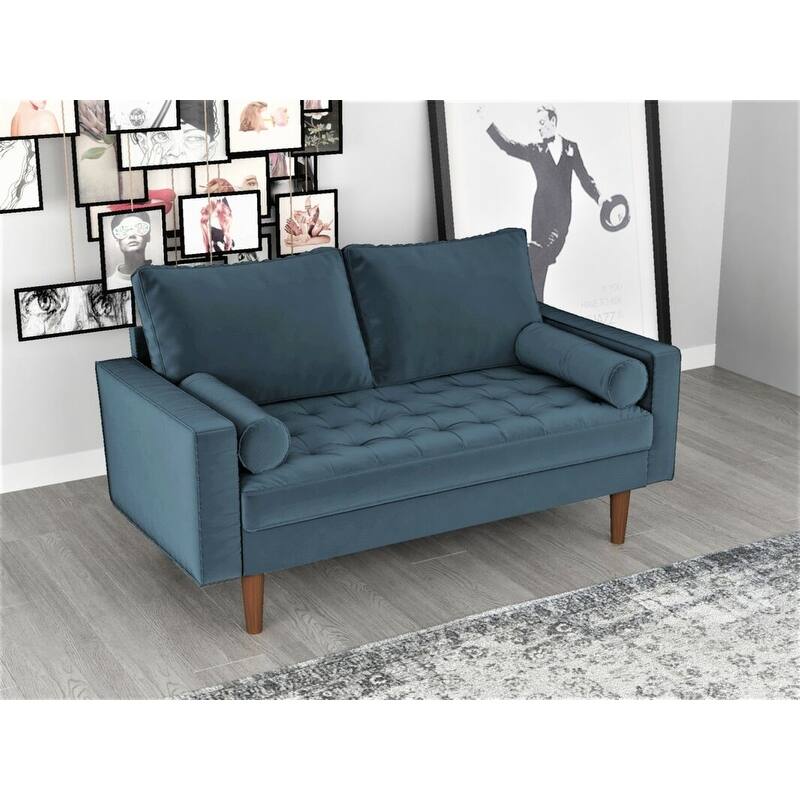 US Pride Mac Velvet Loveseat - Prussian blue