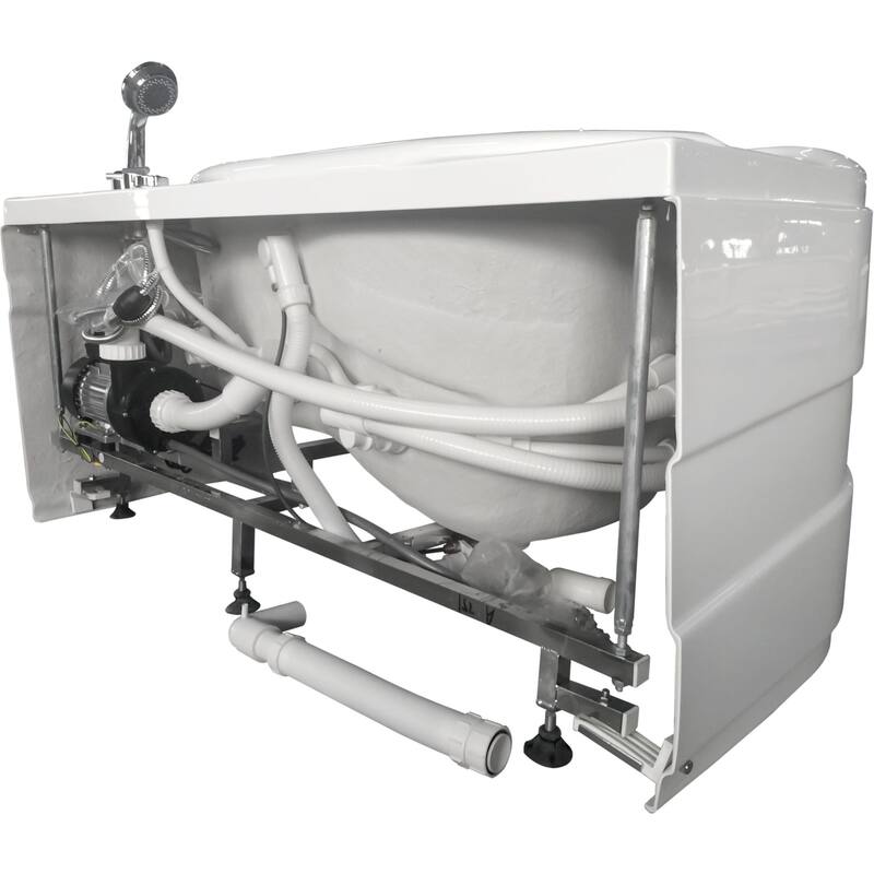 Eago 57-1/8" Acrylic Whirlpool Bathtub for Alcove Installations with