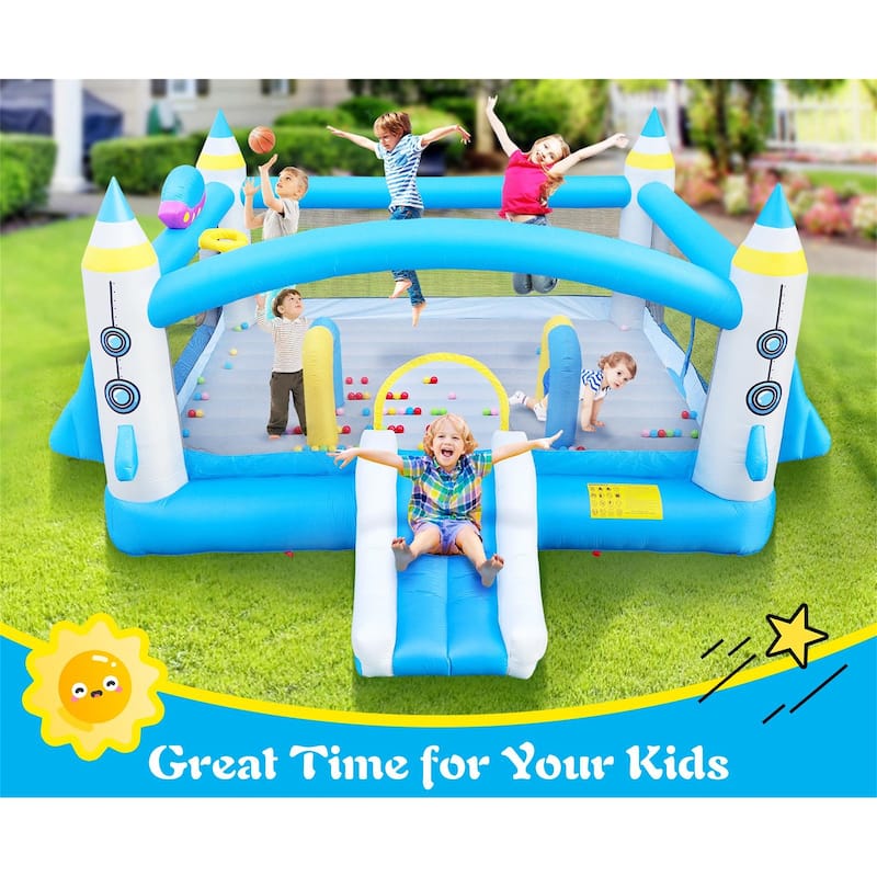 Multifunctional Inflatable Bouncer House - 198"W*180"D*96"H - 198"W*180"D*96"H