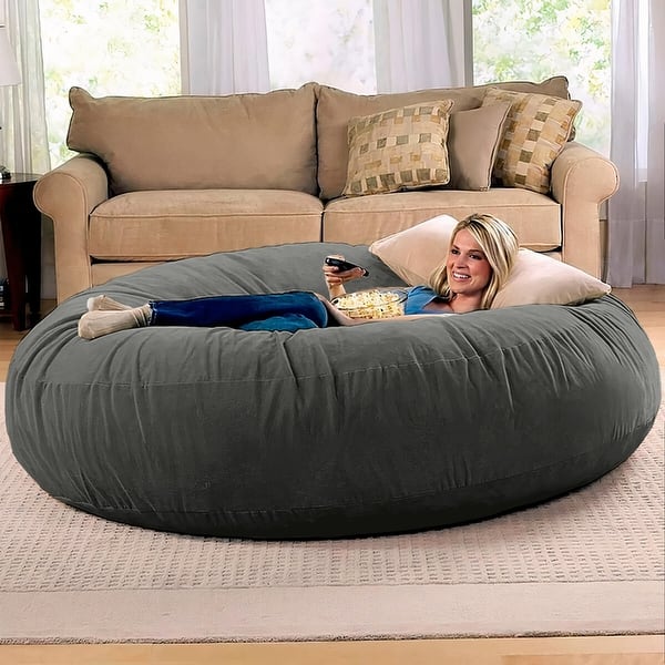 slide 2 of 68, Jaxx Cocoon 6 Ft Giant Bean Bag Sofa and Lounger for Adults, Microsuede