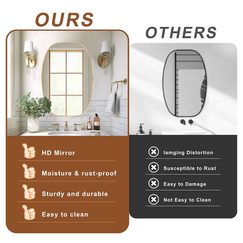 Oval Wall Mirror Bathroom Mirror for Over Sink