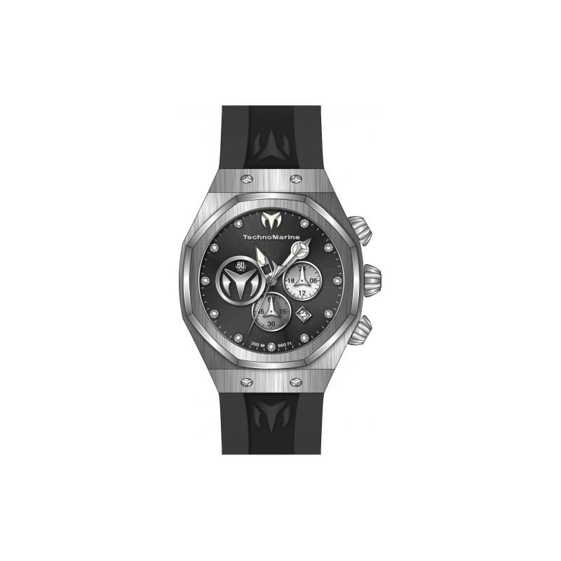 Technomarine Men's TM-520000 Reef Sun Quartz Chronograph Black, Silver Dial Watch - Gold
