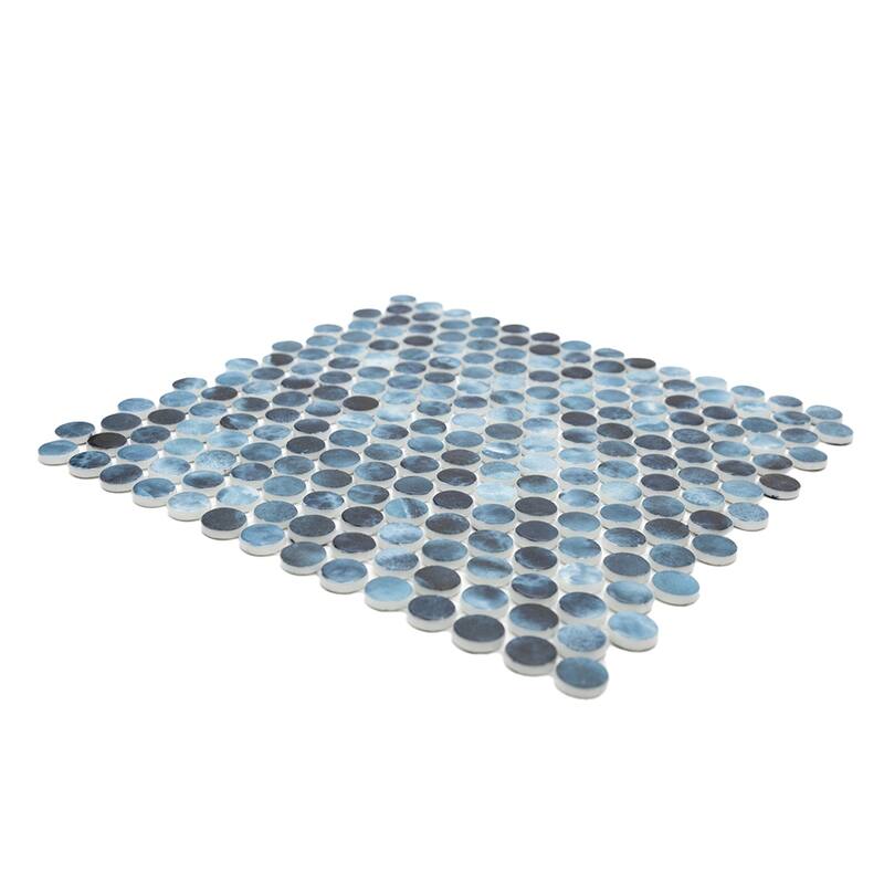 Eterna Penny 12x12 Glass Round Mosaic Tile - Floor, Wall, Backsplash