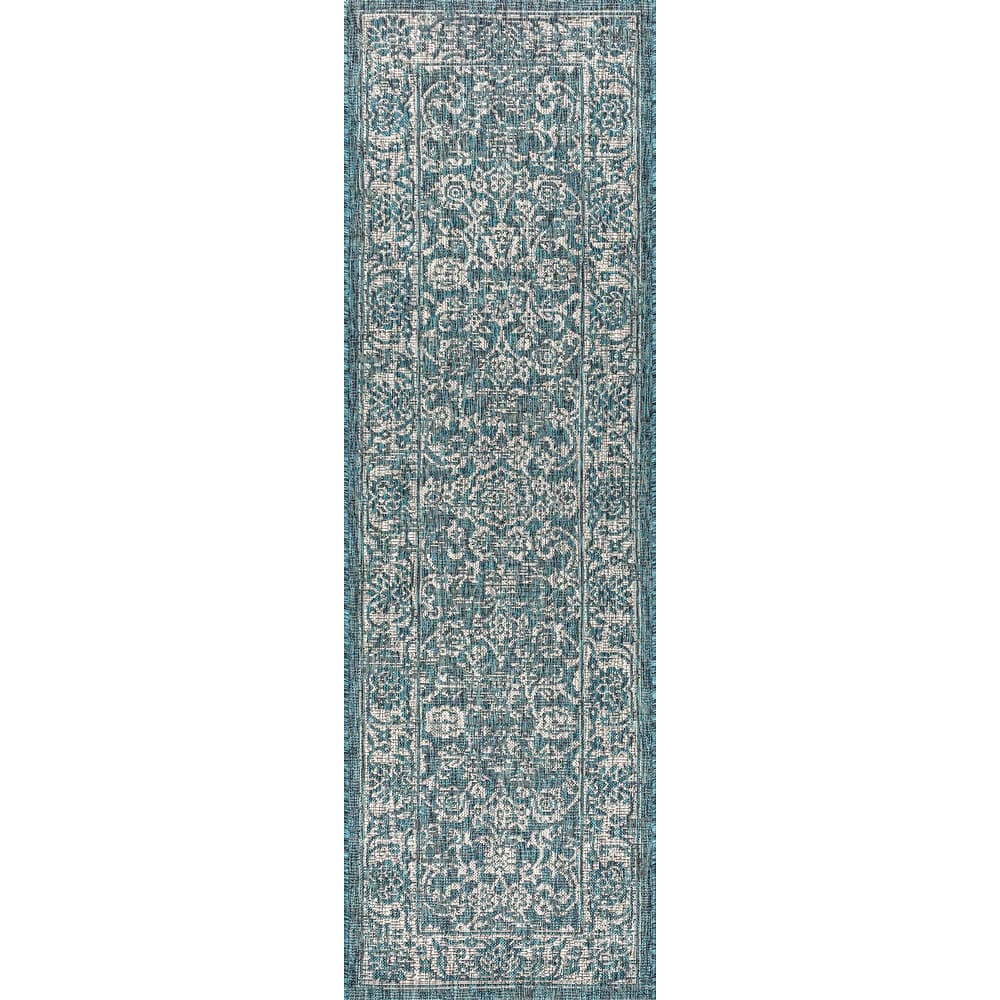 JONATHAN Y Sinjuri Bohemian Textured Weave Floral Indoor/Outdoor Area Rug
