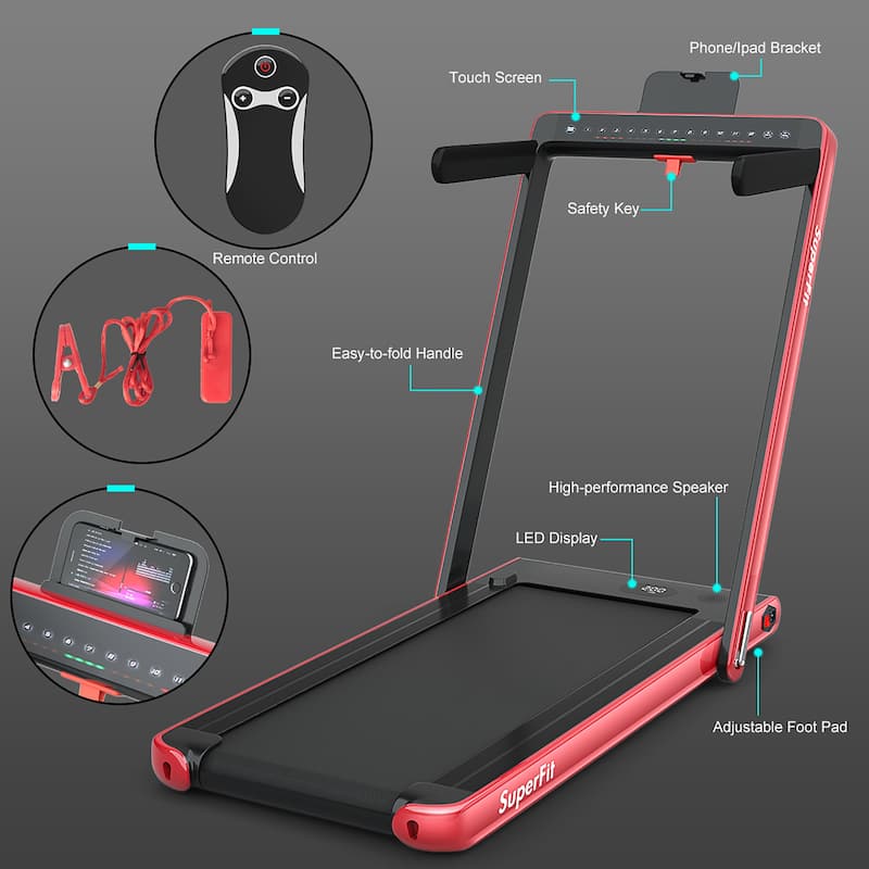 2 in 1 Under Desk Treadmill 2.25HP Folding Walking Jogging Machine