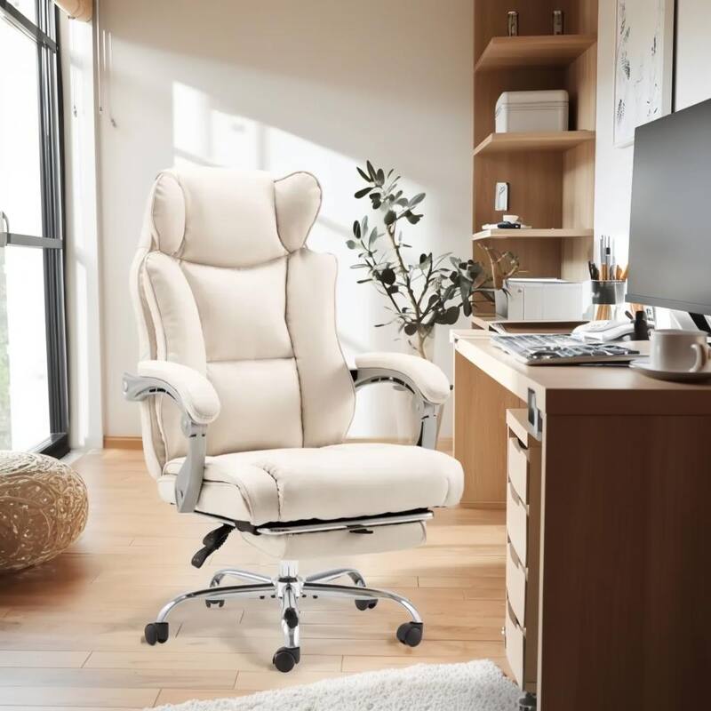 Ergonomic High Back Office Chair w/ Footrest, Linkage Armrests, Lumbar Support