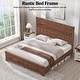 preview thumbnail 30 of 53, Farmhouse Wood Bed Frame with 54" Tall Headboard, 2 Large Drawers