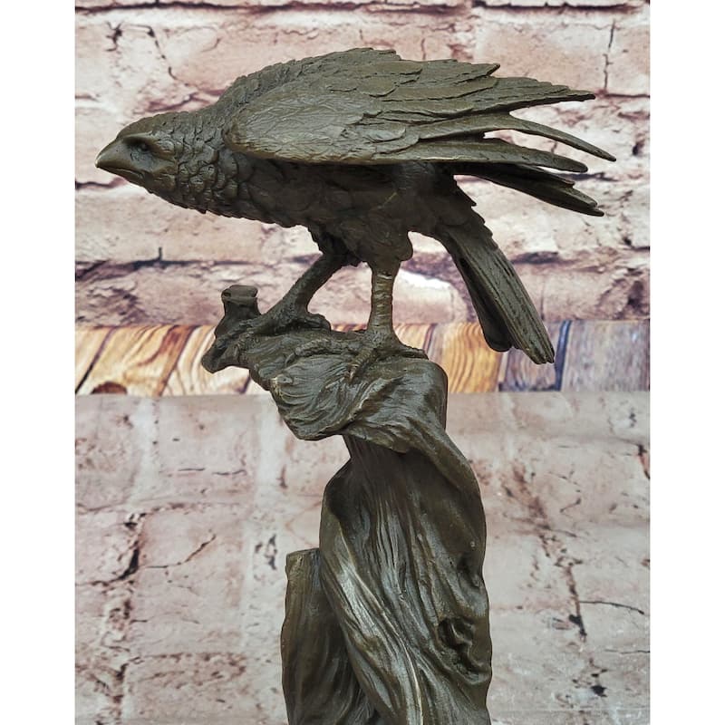 Bronze Hawk Sculpture By Mario Nick – Dynamic Avian Artwork For Nature Lovers