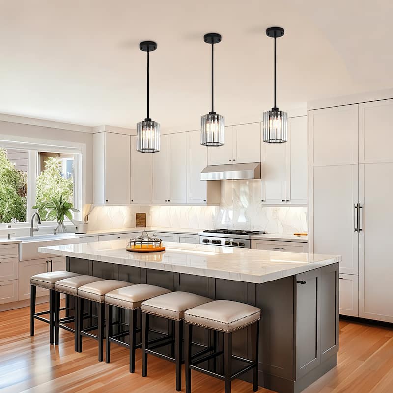 1-Light Crystal Pendant Lighting Fixtures for Sloped Ceiling