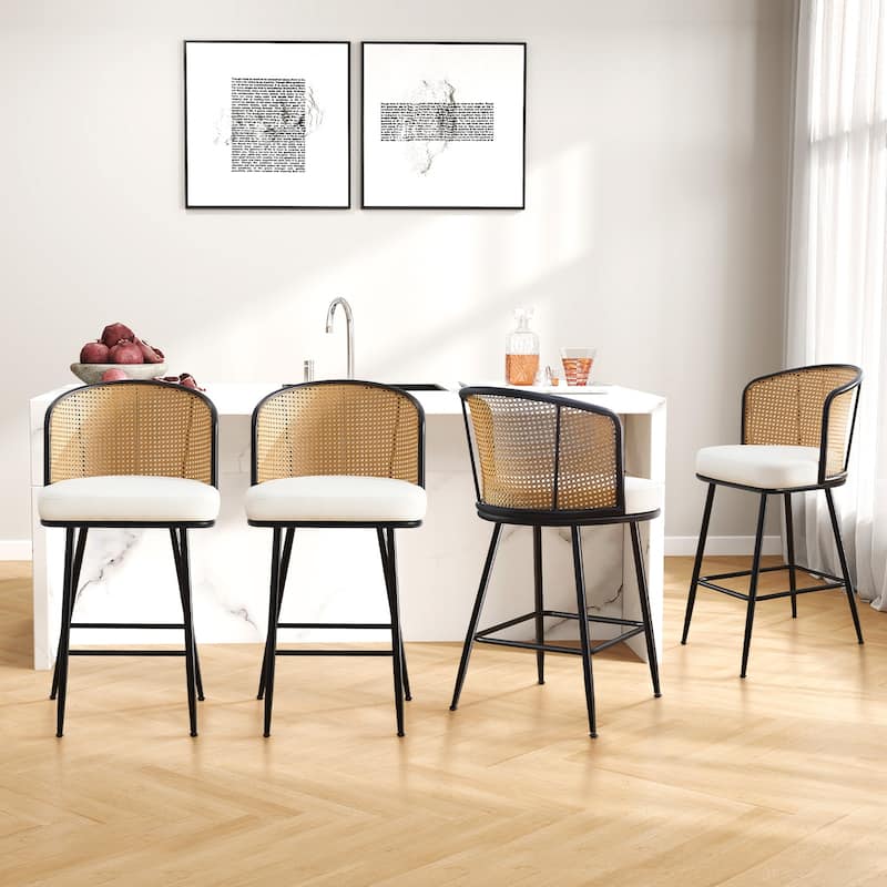 26"/29" Rattan Upholstered Bar Stool /Counter Stools Set of 2/3/4